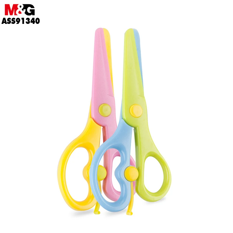 M&G Elastic Children's Scissors Random Colors Labor-saving Elastic Plastic Children's Scissors Hand-made Paper-cut ASS91340