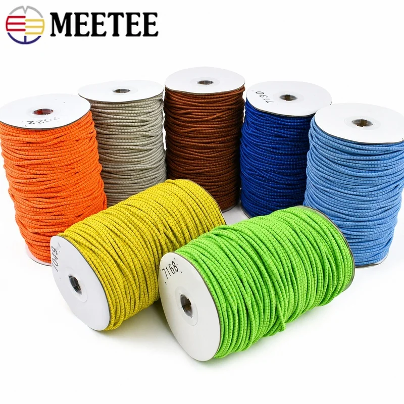 10/20/30M 3mm Reflective Elastic Cord Round Stretch Drawstring for Hoodie Jacket Waist Garment DIY Sewing Clothing Accessories
