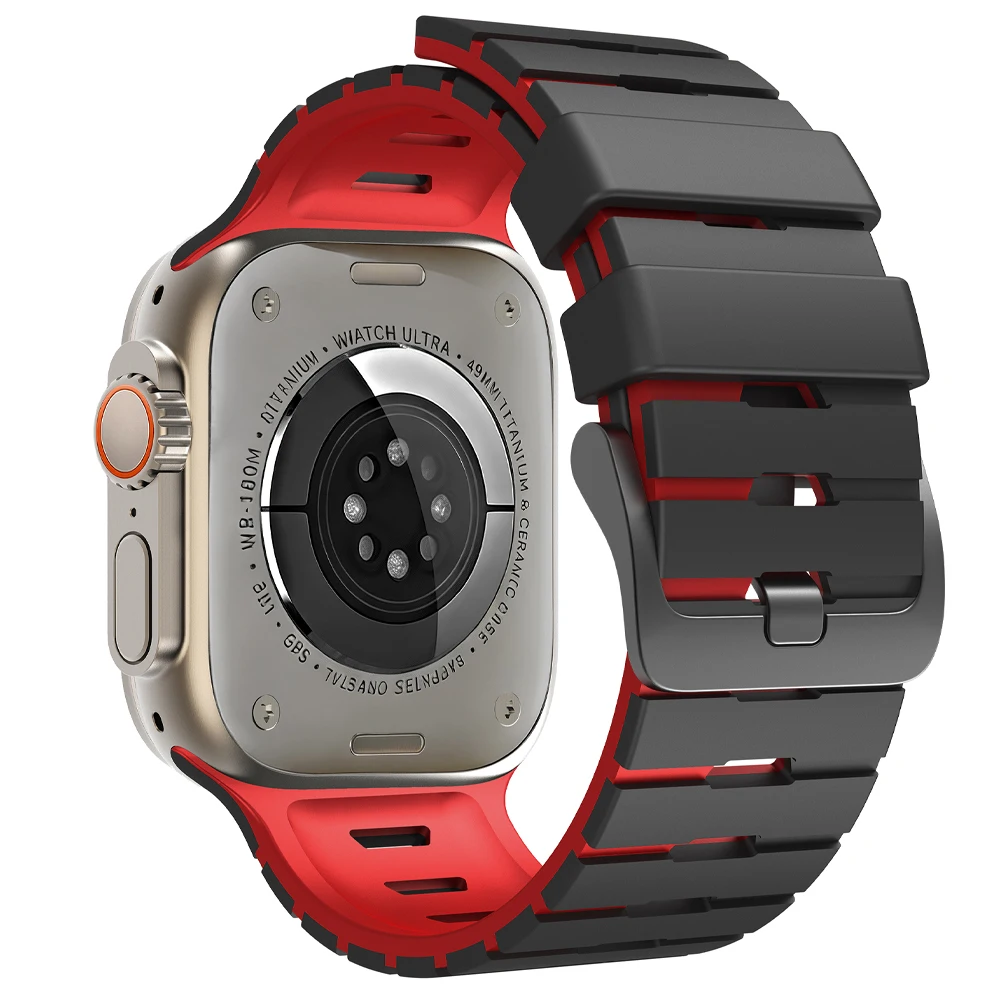 Silikon-Sportarmband für Apple Watch Band 49mm 46mm 45mm 44mm 42mm Correa Armband iWatch Series 11 10 9 8 7 6 5 SE3 Ultra 3 2