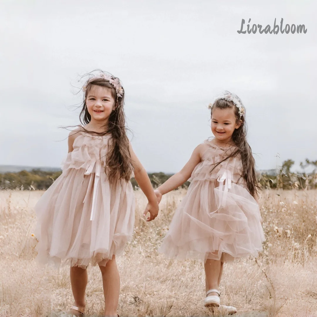 Customized Girls' Formal Gown Tulle Princess Dress Flower Girl Attire Formal Occasions Wedding Party Attire свадебное платье