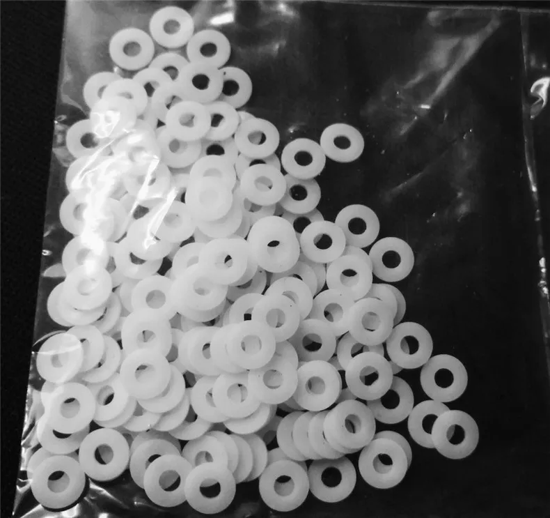 Maßgefertigte PTFE-Abstandshalter, 100 Stück, Innendurchmesser 1 mm - 2,5 mm, chemikalienbeständige Distanzstücke, reibungsarme Unterlegscheiben, antihaftbeschichtete Dichtung für Ventile – Detail 10