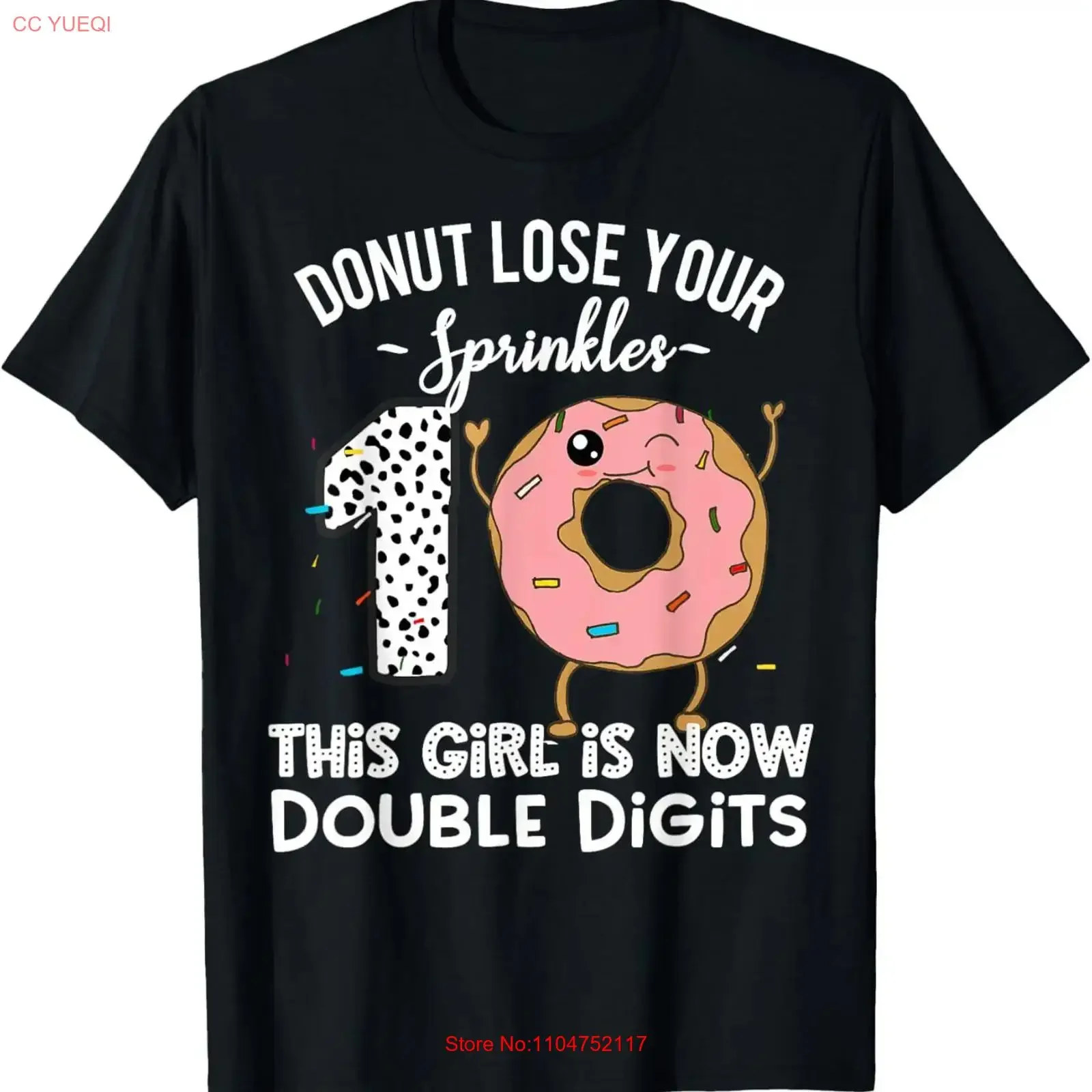 This Girl is Now Double Digits Funny Donut 10th Birthday 10 T Shirt vintage Washed fashion graphic Top For Everyday Wear