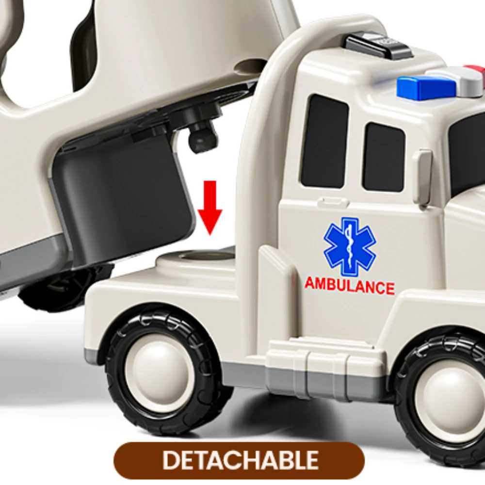 WizKidz Gioca a Ambulanza Veicolo Giocattolo Camion con Luce e Suono per Bambini dai 3+ Anni di Soccorso Di Emergenza Polizia Fuoco Elicottero Regali