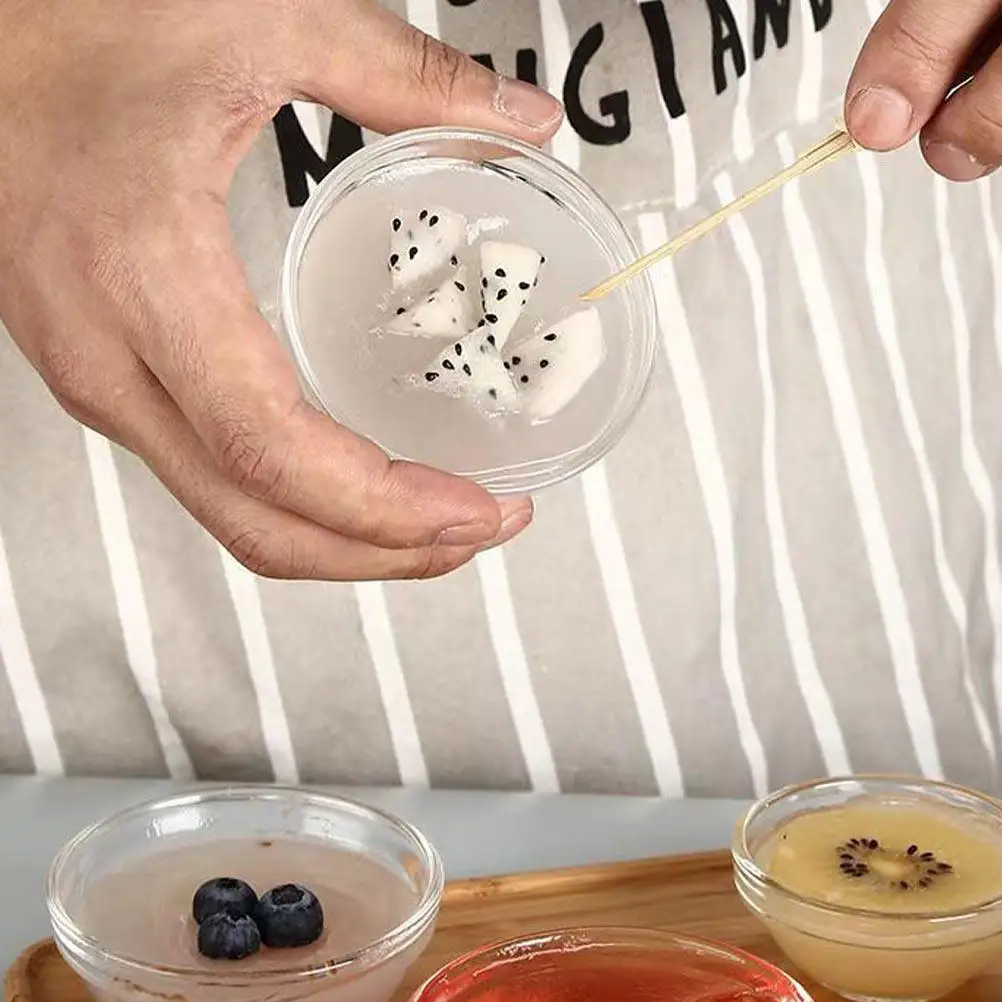 Juego de 8 Tazones de Vidrio para Postre, Moldes Reutilizables para Pudín, Gelatina y Arroz, Recipientes para Servir y Almacenar Alimentos en el Hogar y la Cocina