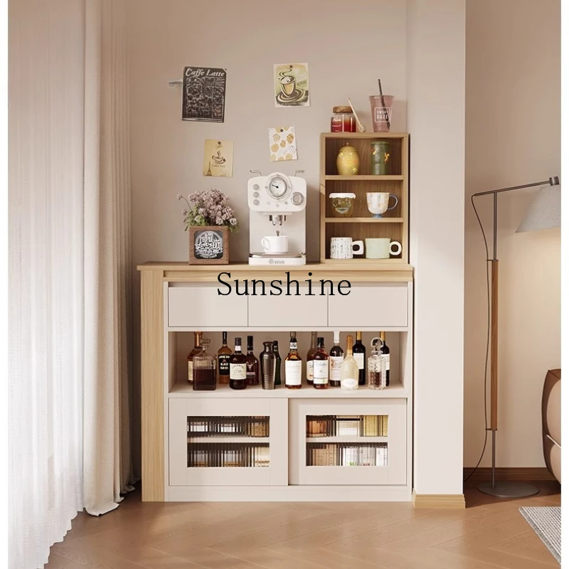 

Small apartment balcony leisure bar table household retractable dining edge integrated solid wood custom living room partition