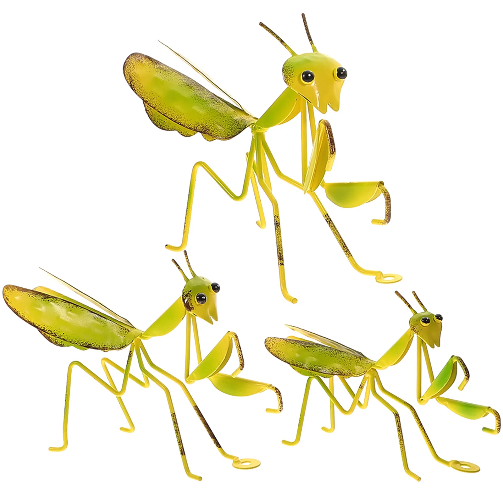 

3 Pcs Locket Praying Mantis Ornament Metal Wall Garden Decor Number Figurine Dark Pendant Toddler