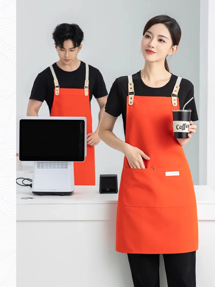 

Kitchen Apron For Men Women Food Service Chef Cooking Delantal Camarero Adjustable Unisex Fartuch Kuchenny For Restaurant Home