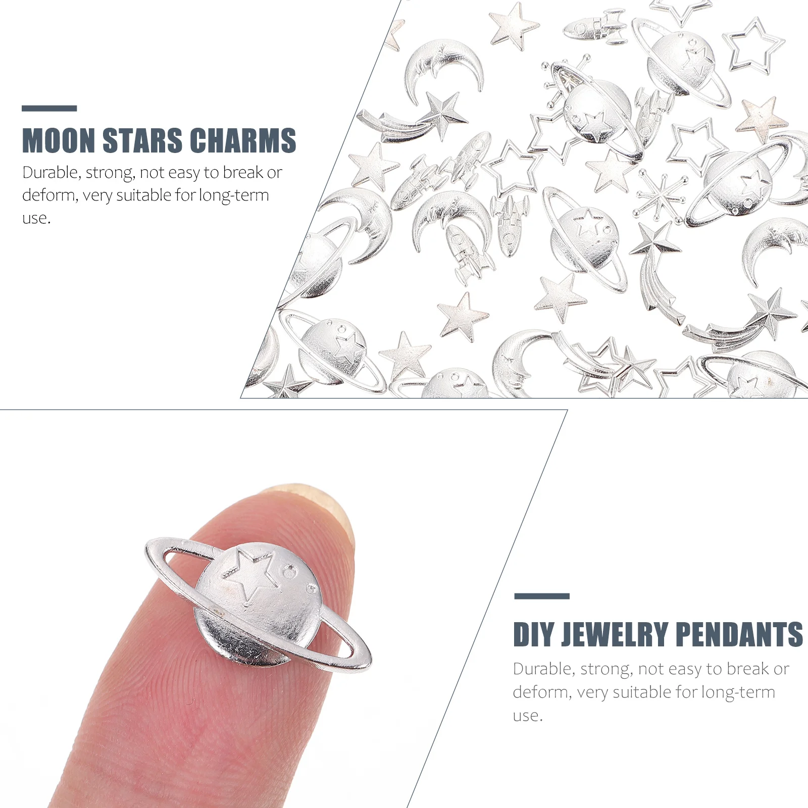 

70Pcs Moon Stars Charms Jewelry Accessories DIY Pendants Alloy Jewelry Charms Crafts Supplies Cosmos Theme for Necklace Bracelet