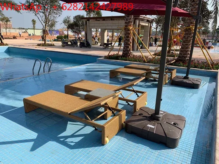 

Customized outdoor rattan chair sofa coffee table combination hotel villa balcony leisure furniture balcony lazy bed