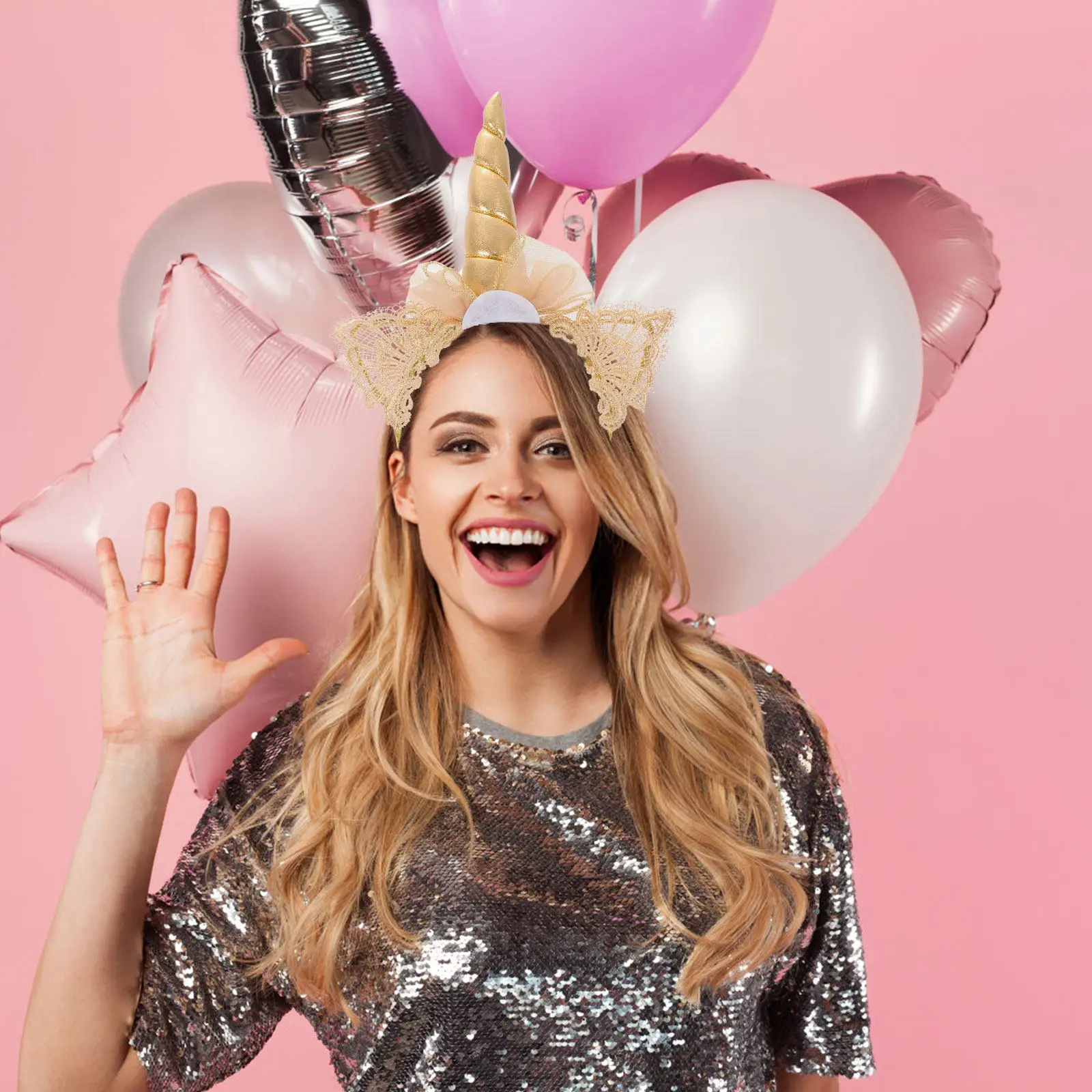 

2 шт. очаровательных детских повязок для волос в стиле единорога, головные уборы для вечеринок, сценических выступлений, праздников, фотосессий, подарок