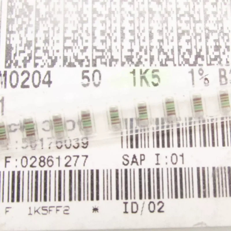 10-100pcs MMA02040C1501FB300 1.5K 1% SMM0204 imported patch color ring wafer resistor