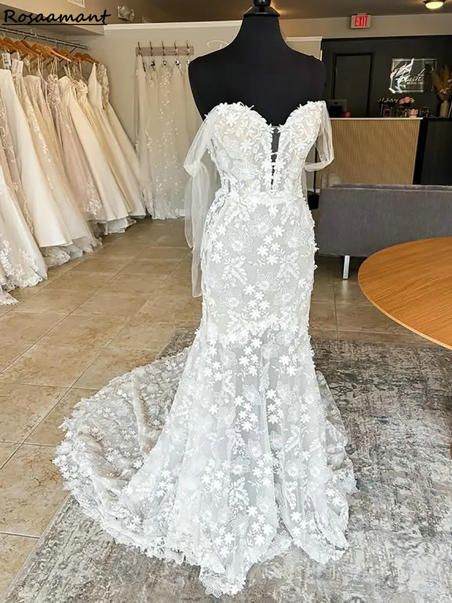 Новейшие иллюзии с открытыми плечами, свадебные платья русалки, без рукавов, аппликации, кружевные свадебные платья в стиле кантри