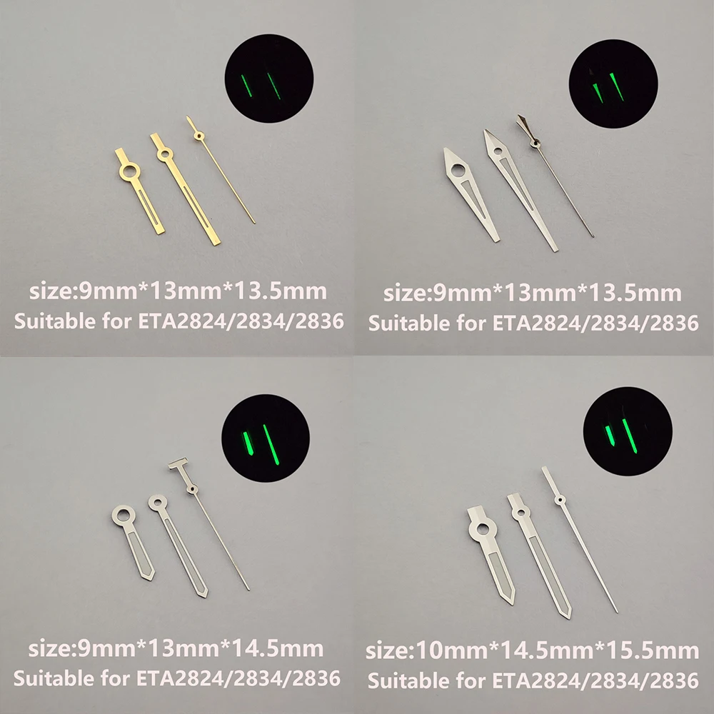 

watch hands watch parts watch pointer ETA 2824 hands pointer green blue luminous, suitable for ETA 2824/ 2836 /2892 Movement