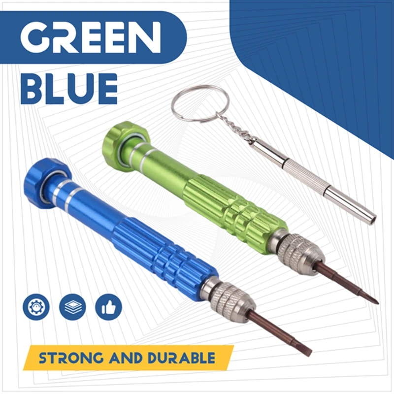 眼鏡修理キット メガネドライバーセット 10個の磁気ドライバーチップ付き、時計電話、ラップトップ、ジュエリー、電子用