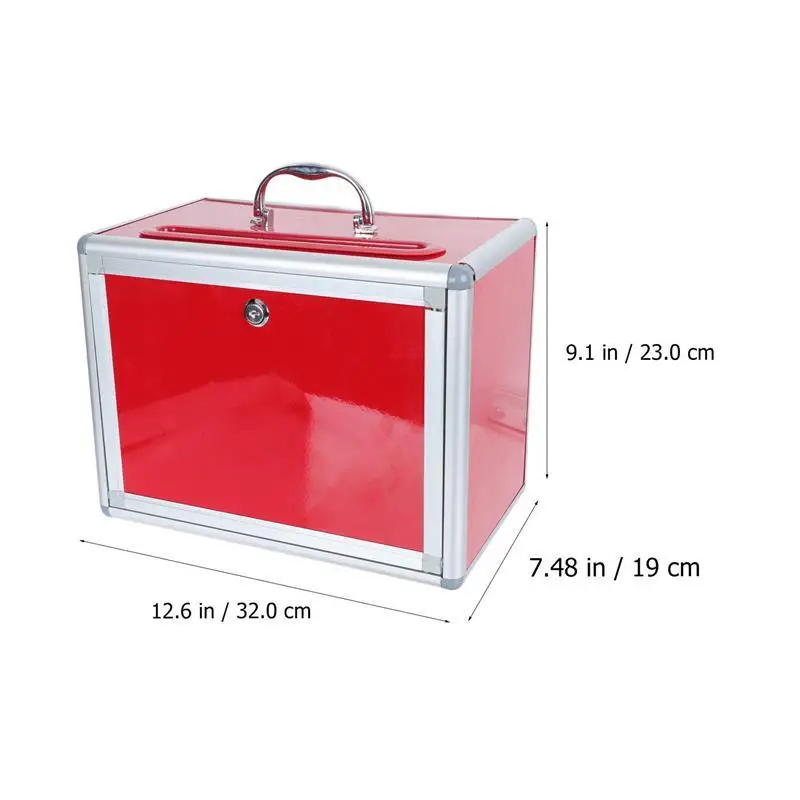 1 قطعة صندوق اليانصيب الاجتماع السنوي سبائك الألومنيوم صندوق التبرع التصويت المعدني  صناديق الاقتراحات مع أقفال لعبة الدعامة متفوقا صندوق السحب #5