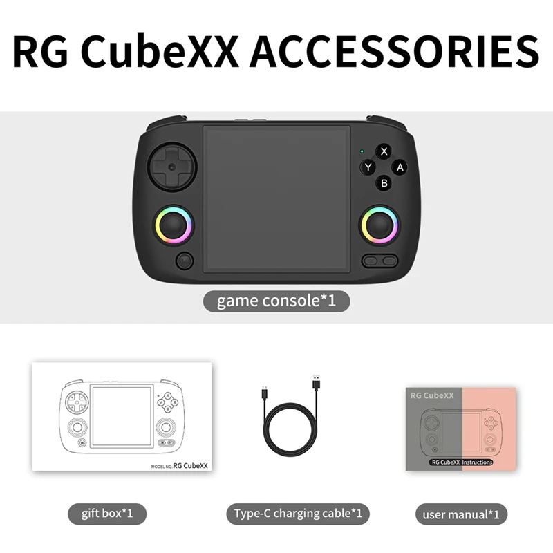 RG Cubexx Retro คอนโซลเกมมือถือ 32GB RGB จอยสติ๊กวิดีโอเกมรองรับ WIFI Bluetooth HD การเชื่อมต่อทีวี