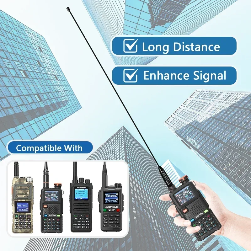 RH771S SMA-Female Ultrafine Antenna Long Range 144/430Mhz For Baofeng UV-82 UV 5R Quansheng UV-K5 UV-K6 Walkie Talkie Accessory
