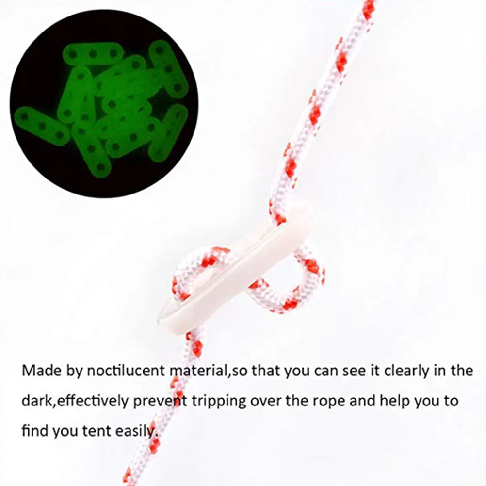 

20Pcs Adjustable 3-Hole Rope Tightener Fastener for Tent Camping Hiking Backpacking Picnic Outdoor Activities Green
