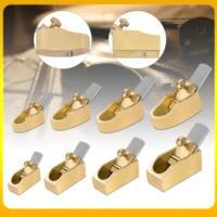 Cepilladora de borde de violín de fondo plano convexo de latón y cobre de diferentes tamaños, cortador de avión para carpintería, herramienta Manual de cepillado de empuje