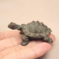 Antique Solid Copper Turtle Ornaments Trumpet Longevity Animal Sculpture Home Office Desk Decorative Ornament Toy Gift