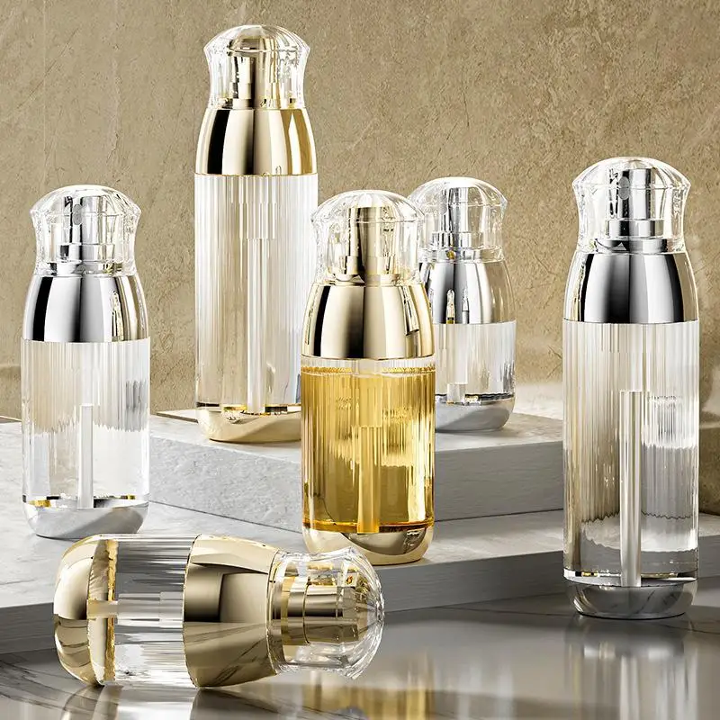 Leak Proof Press Type Refill Dispenser 30ml 60ml 90ml Vacuum Refill Bottle for Business Trip Skincare Subpackage