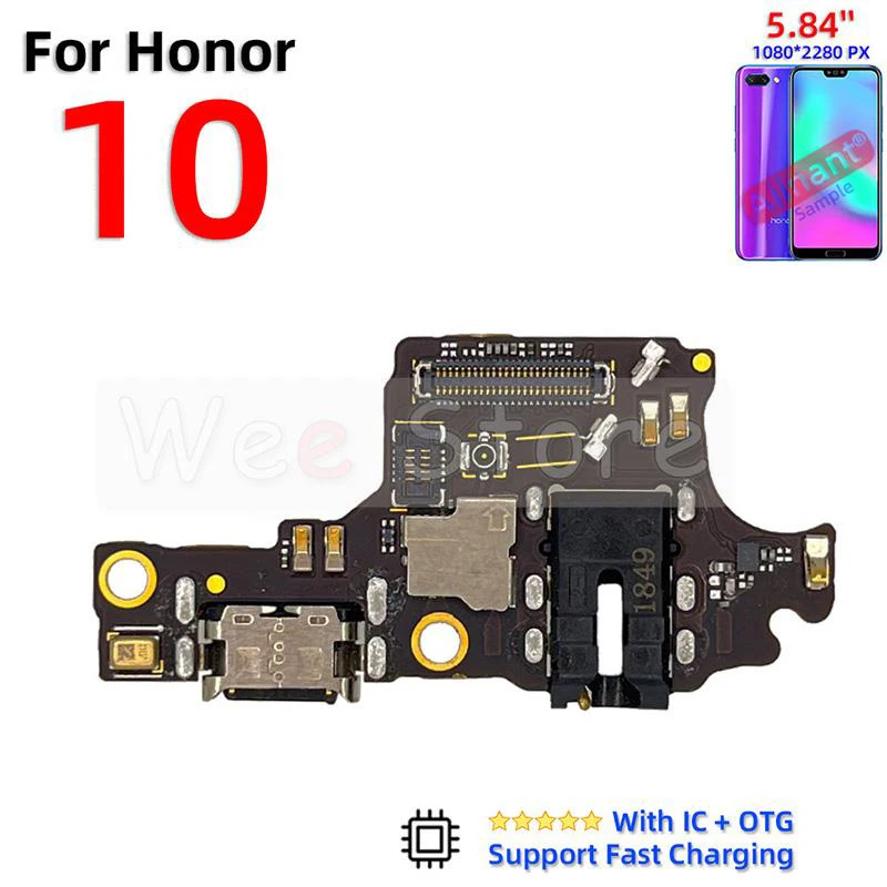 AiinAnt Charger Dock Connector Port Fast Charging Board Flex Cable For Huawei Honor 10 20 View Note 10 V10 10x Lite Phone Parts