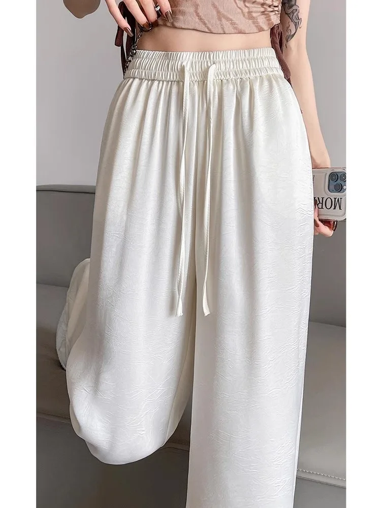 السراويل واسعة الساق الهبي المرأة الخريف الحلو فتاة الاتجاه منتظم صالح مكتب مكان العمل تنفس مشروط السراويل Highstreet عيد الميلاد #4