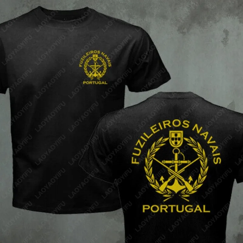 Portuguese Marine Corps Navy Special Forces Military Printing T Shirt Poly-Cotton O-neck Tshirt Men Camisetas Top Clothing