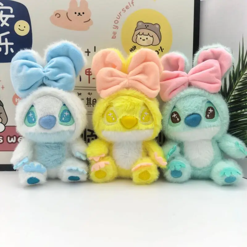 

Disney Stitch Pp Cotton Bow Plush Toy Bag Pendant Keychain Clothes Hanging Backpack Decoration Doll Birthday Girl Birthday Gift