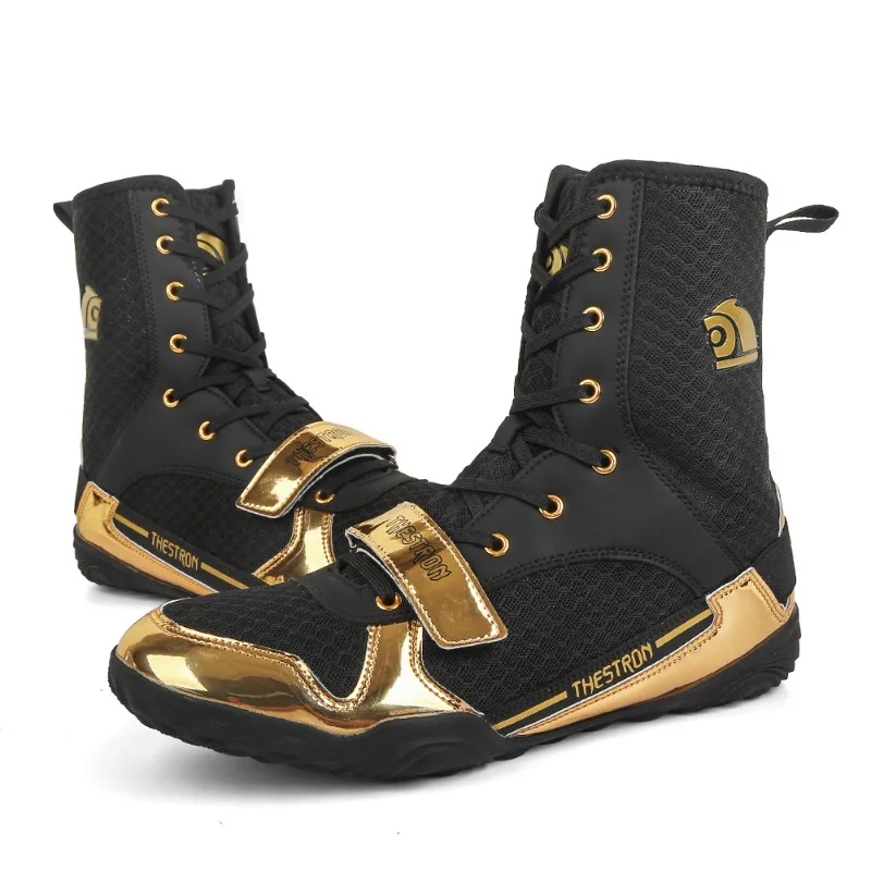 Sapatos de luta de treinamento de fitness indoor masculino tamanho grande sapatos esportivos leves antiderrapantes e resistentes ao desgaste sapato de boxe