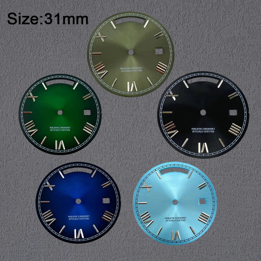 31mm S Logo Rome Dial Suitable for 8285 Movement High-Quality Day And Date Dial Watch Modification Accessories
