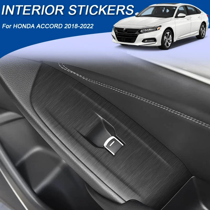 

Автомобильная карбоновая черная внутренняя наклейка для HONDA ACCORD 2018-2022, подъемная оконная панель с левым рулем, наклейка, защитная пленка для двери, аксессуар