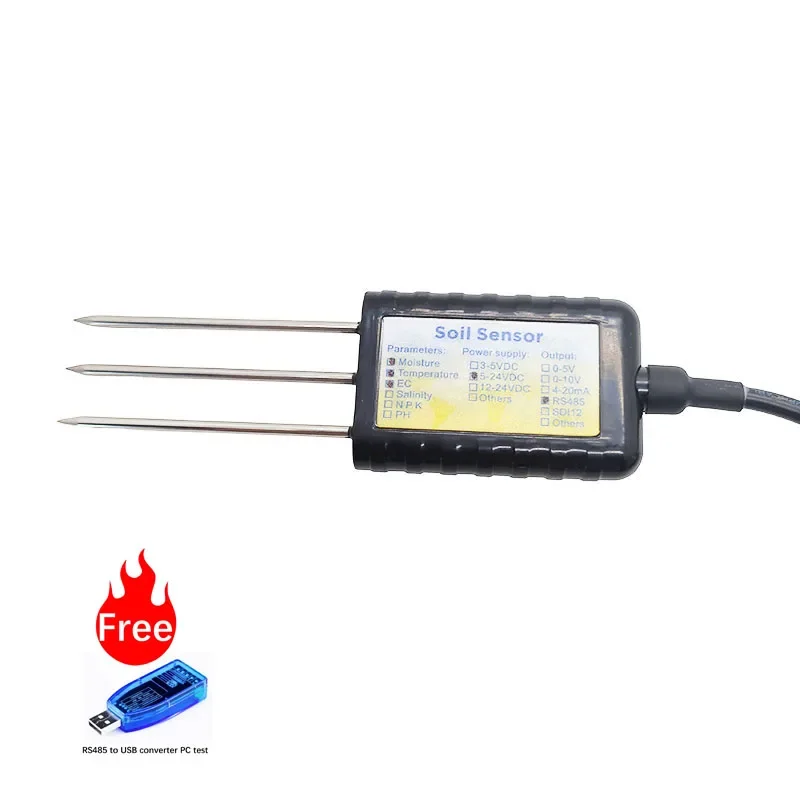 HIGH-PRECISION LOW-POWER SOIL TEMPERATURE AND HUMIDITY EC 3-IN-1 SENSOR