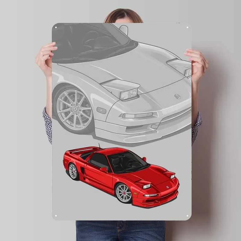 1993 Acura NSX Red Sign Car Poster Gaming Room Decoration Man Customized Retro Metal Tin Signs for Garage Wall Art Decoration