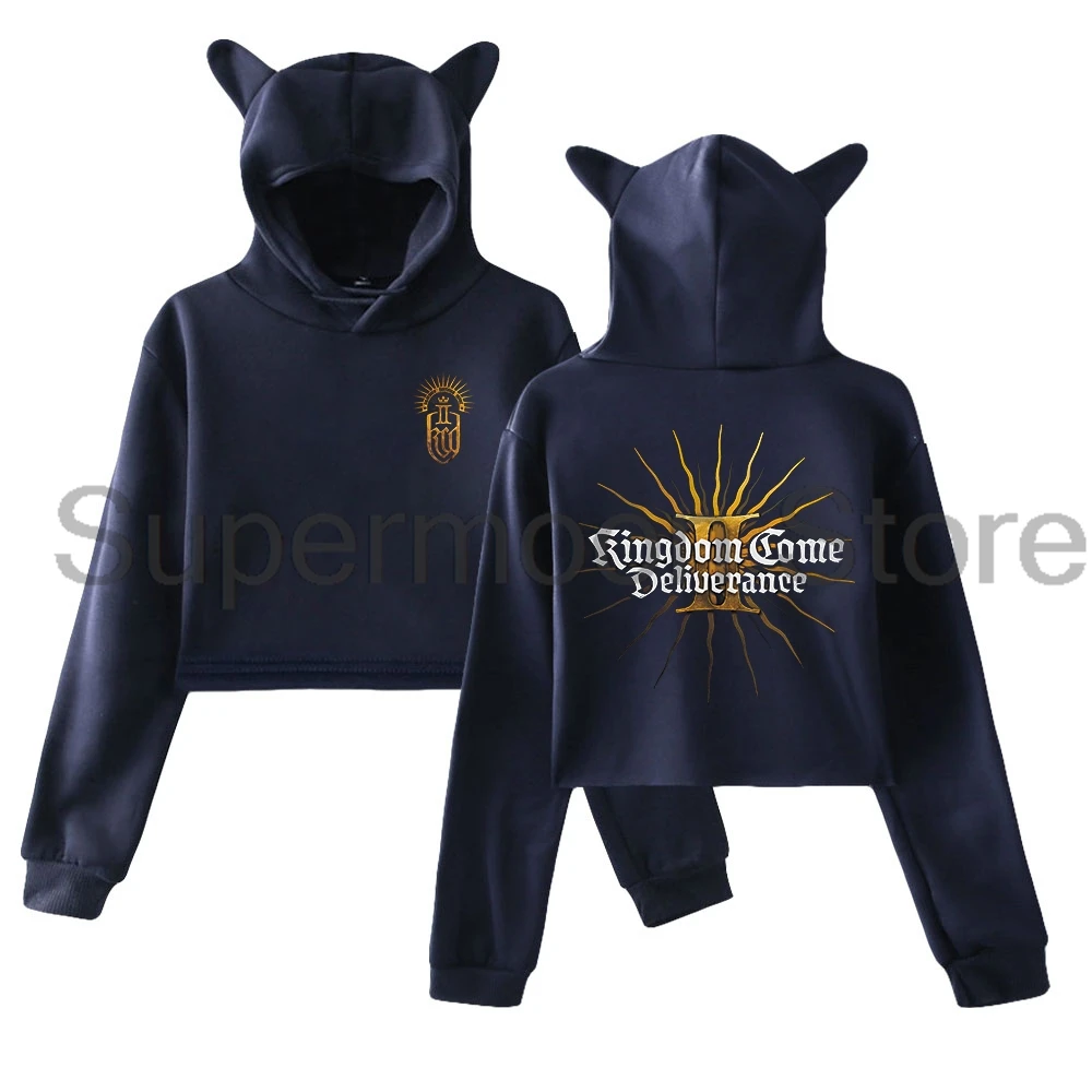 المملكة تعال Deliverance II هوديي 2025 لعبة ساخنة آذان القط قمصان سويت شيرت بقلنسوة كم طويل المحاصيل الأعلى الملابس النسائية