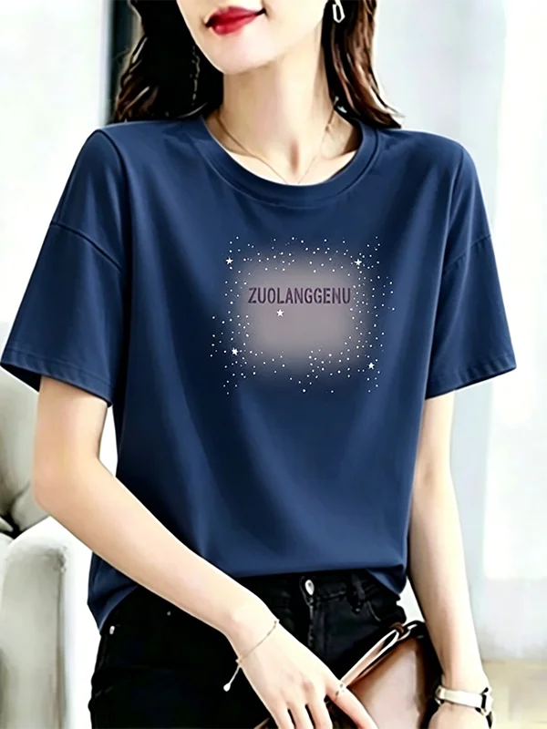 

Summer New Women's Slim Fit Short Sleeve T-Shirt Casual Versatile Color Block Top Breathable Polyester round Neck Tank Top