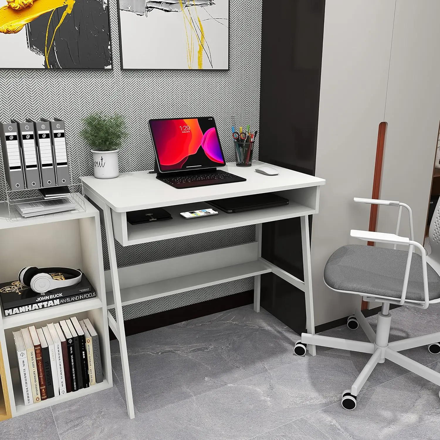 !@Combohome Home Furniture Office Desk Workstation Study Desk Wooden Computer Desk with Two