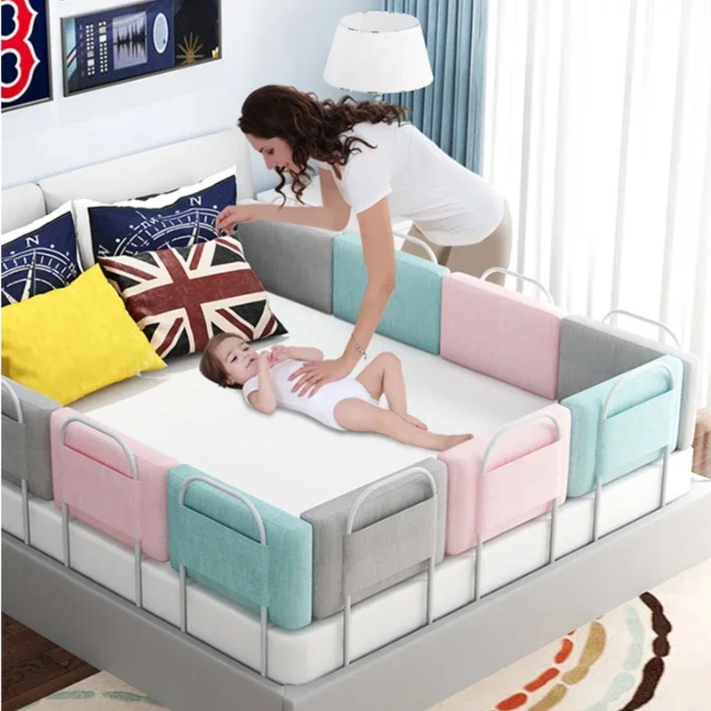 New Baby Bed Rail Guard Height Adjustable Anti-collision Guardrail Children's Bed General Soft Gate Crib Rail Baby Playpens
