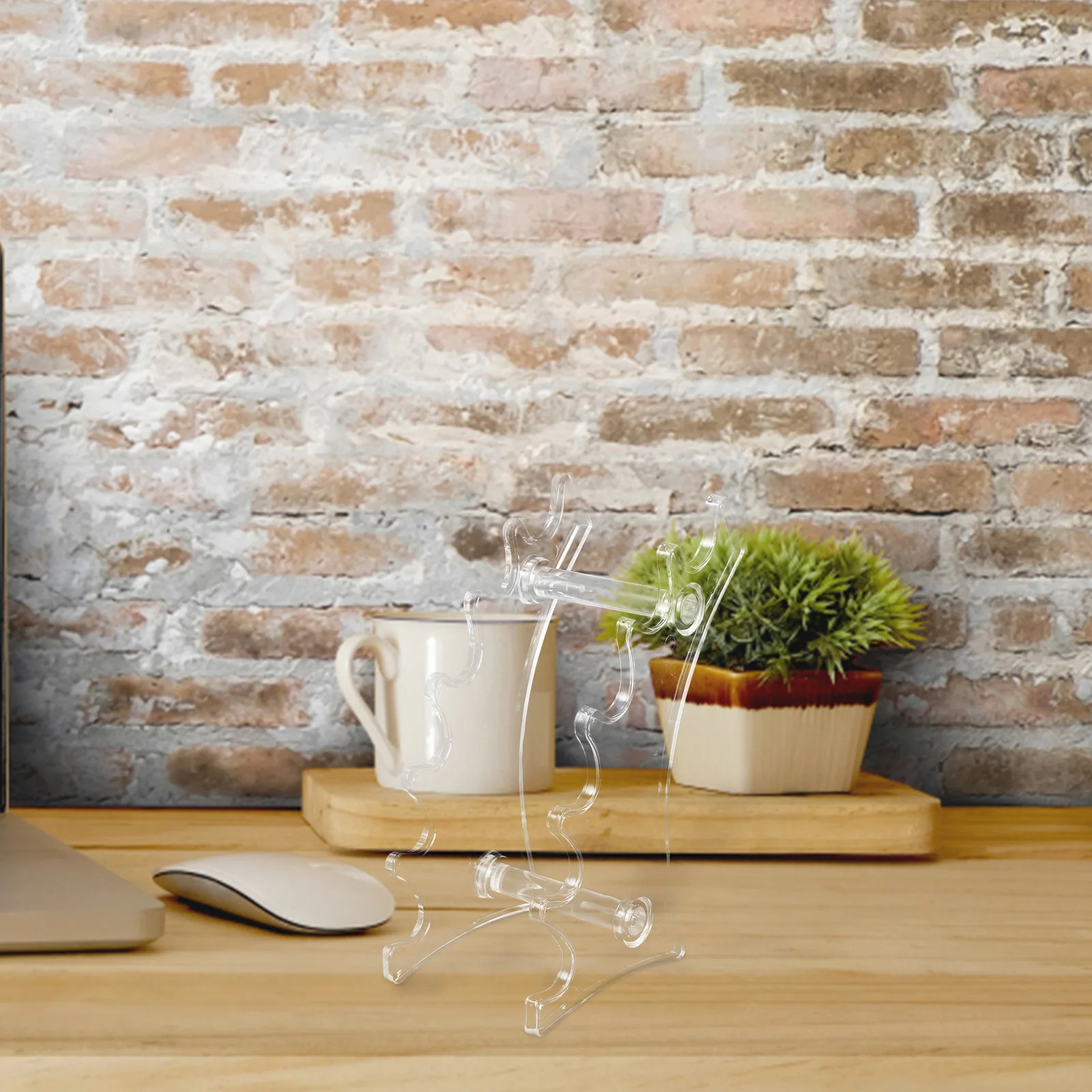 

2Pcs Pen Holders Transparent Plastic Storage Rack Detachable Fan-Shaped Stationery Display Organizer Desk Pen Showcase Shelf