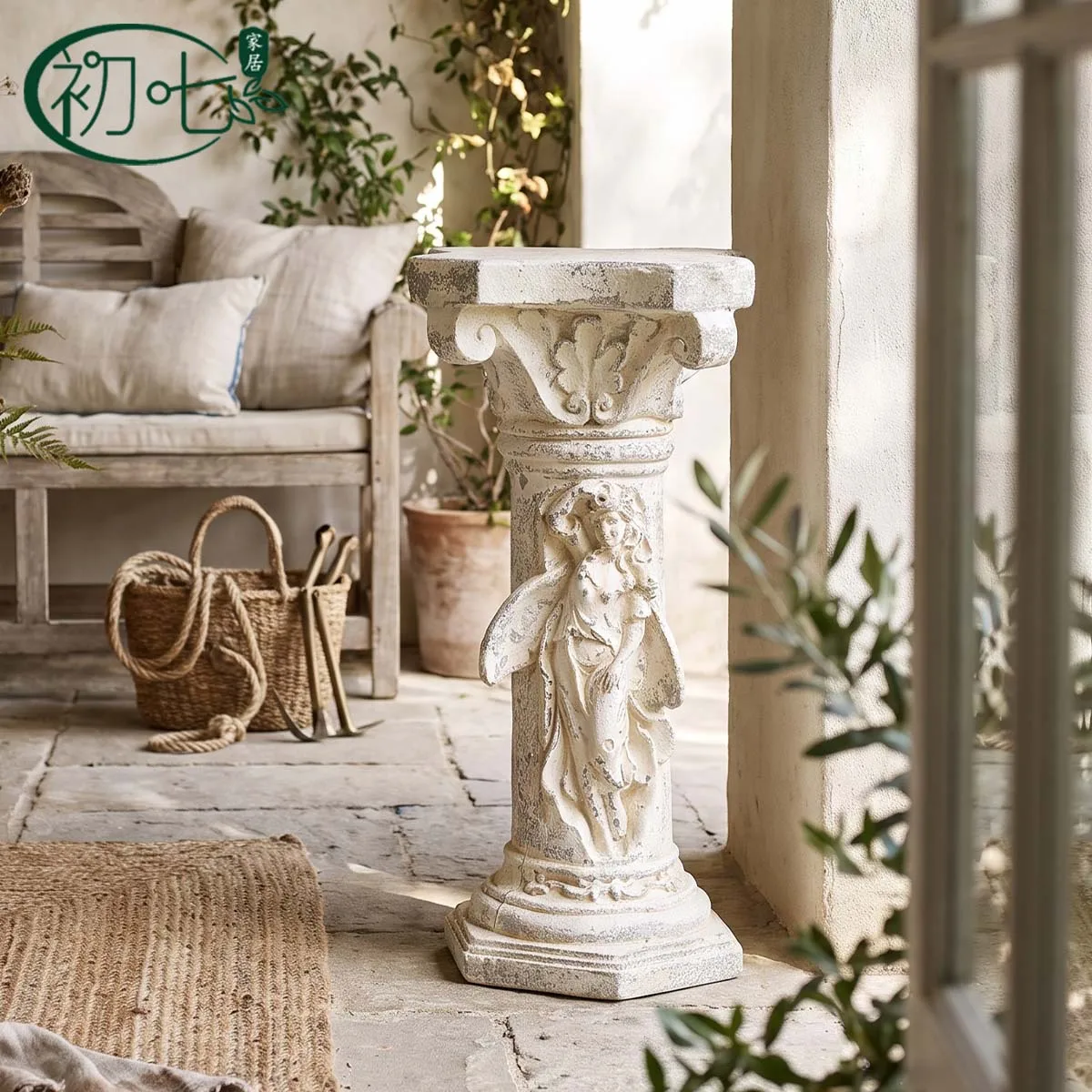 European retro foyer Roman column decoration Entrance entrance decorative flower stand ornament Wedding courtyard guide
