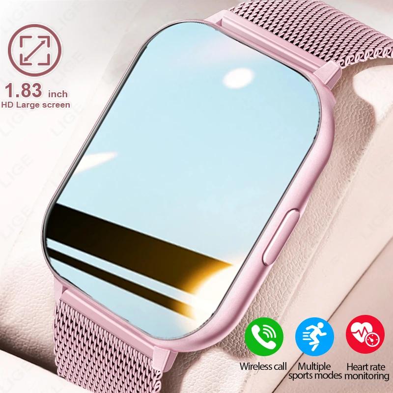 LIGE Sports Smartwatch Women Bracelet Men Smart Watch Bluetooth Connected Music Control Player Fitness Sleep Monitor Alarm Clock