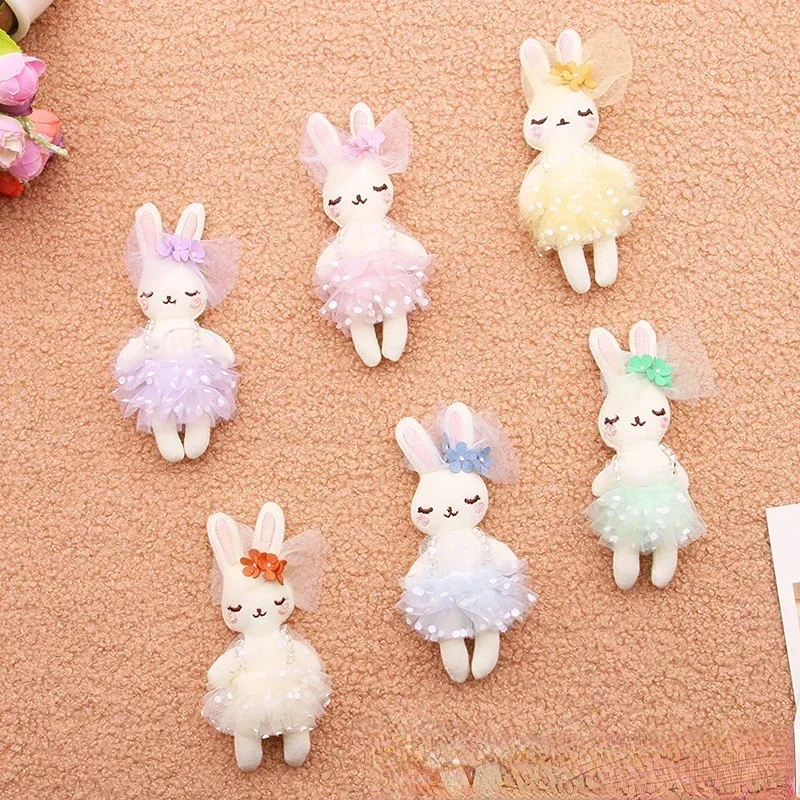 10-15cm Soft Stuffed Plush Toys Cute Animal Plush Keychain Pendant Dress Rabbite Bag Car Ornaments Birthday Christmas Gifts