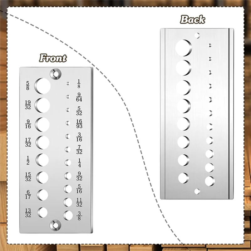 

1 Piece Steel Dowel Plate Wood Dowel Rod Maker Dowel Plate Metal With 19 Holes From 1/8 Inch To 5/8 Inch For Woodworking