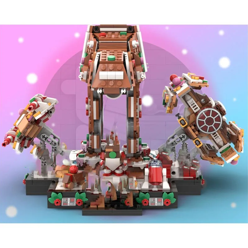 MOC-238933 خبز الزنجبيل الفضاء بنة نموذج Moc الزنجبيل الفضاء الهدايا الإبداعية كتل سفينة الفضاء الزنجبيل حروب الفضاء