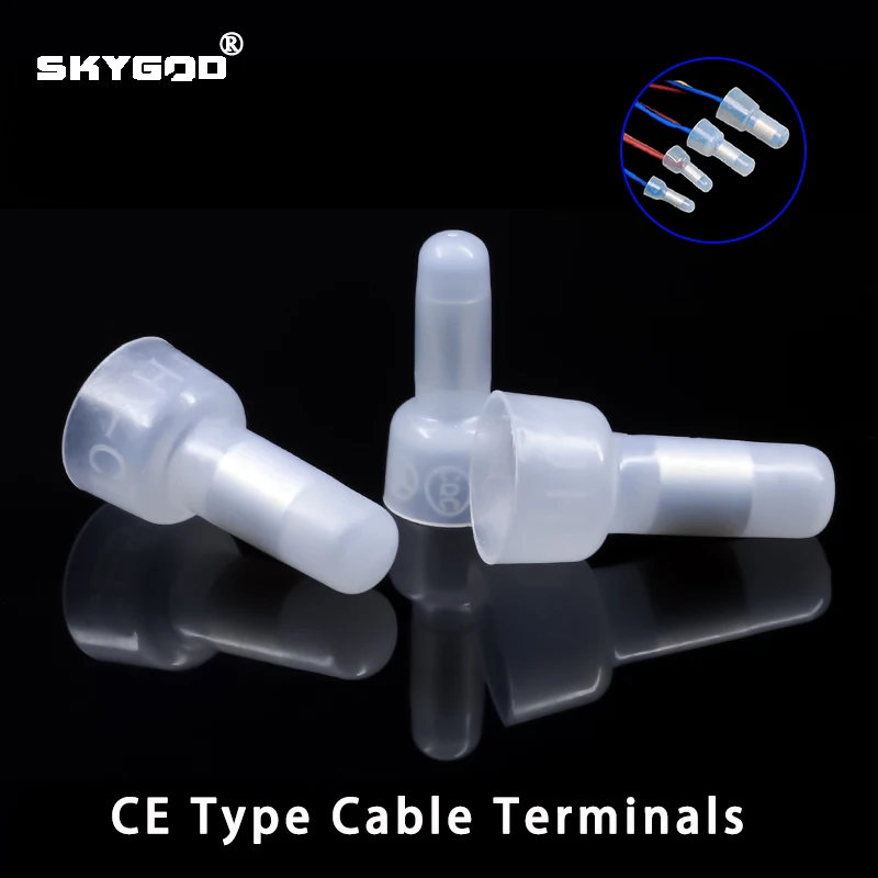 

CE-1 CE-2 CE-5 CE-8 CE Type 10~1000pcs Wire Terminal Pressure Line Nylon66 Closed End Cap Connector Car Audio Cable Crimp Splice