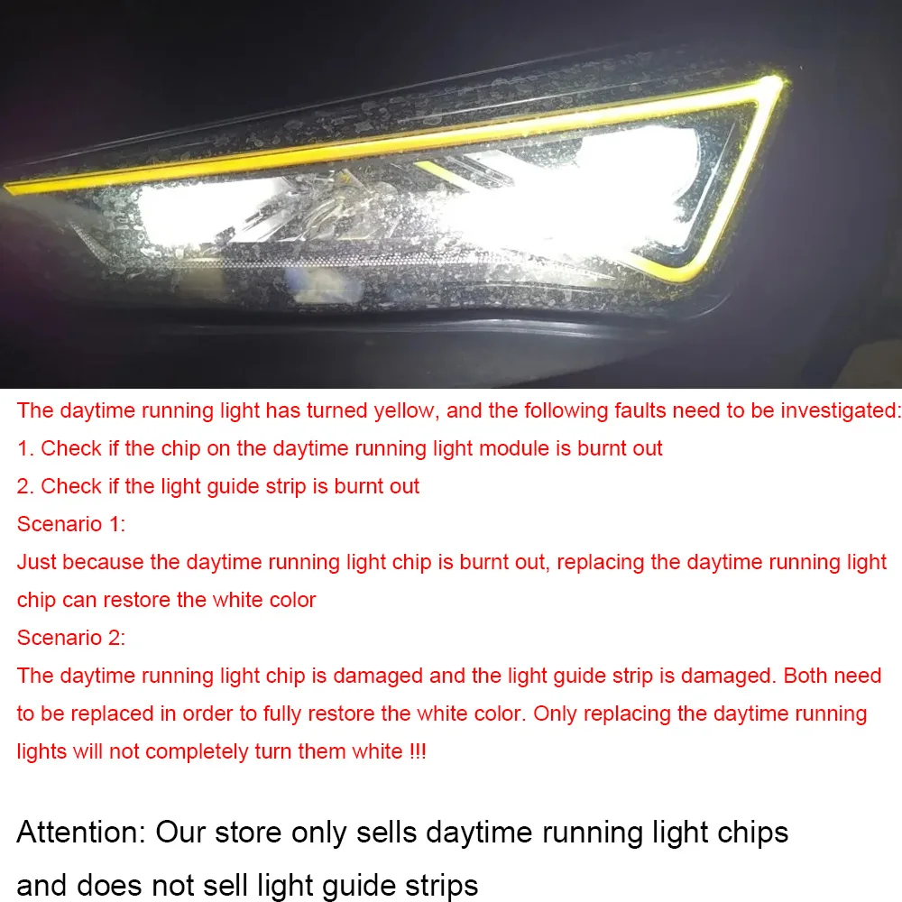 좌석용 LED DRL 칩, CUPRA Leon Tarraco 주간 러닝 라이트, 황변 개선, 미백 개선, 5FJ941475, 5FJ941476