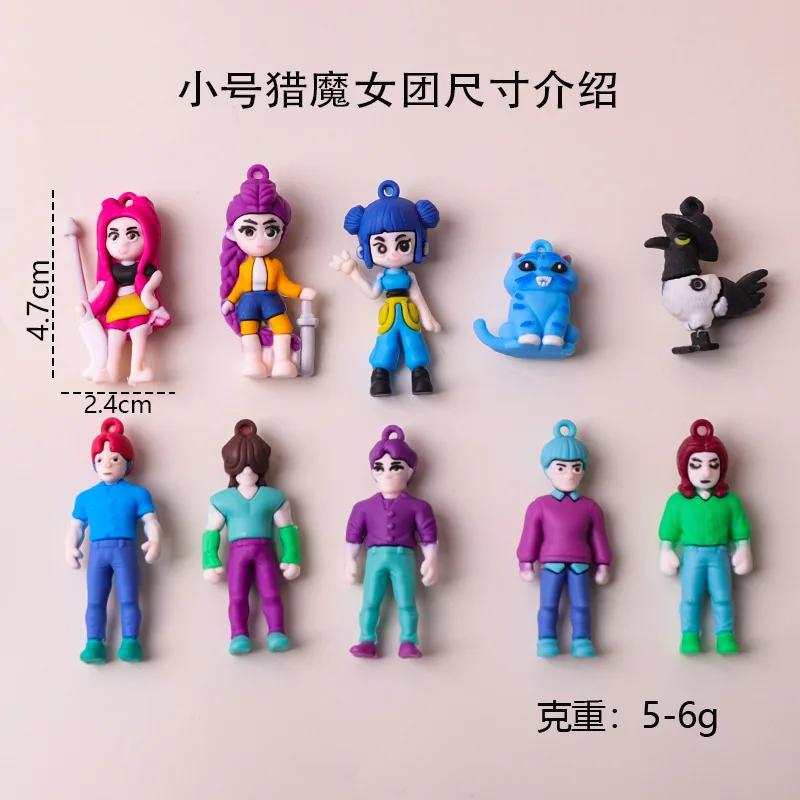 

K-pop demon-hunting girl group PVC soft rubber keychain anime blind box peripheral hole-shaped toy blind box