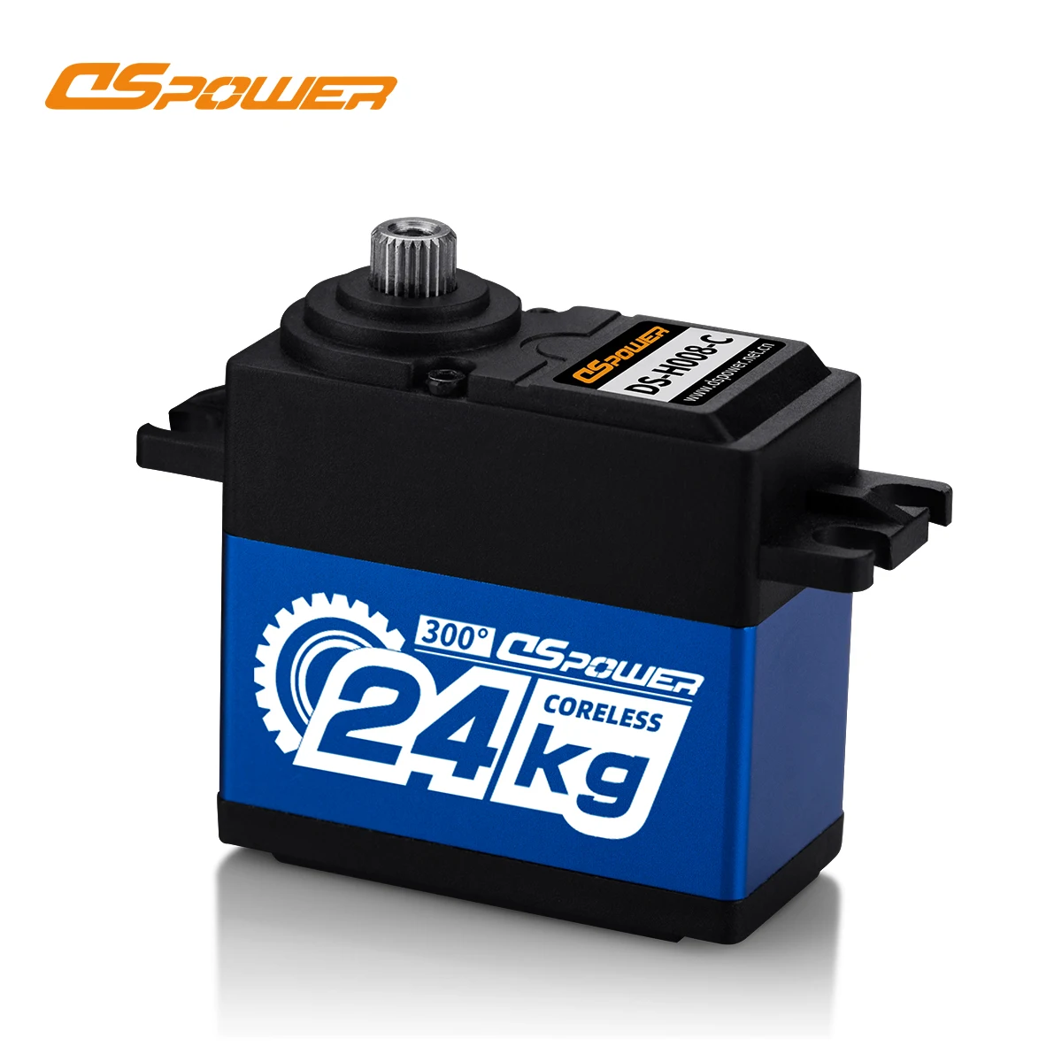 DSpower 24KG coreless Servo Metal Gear Waterproof Servos high speed large torque for 1/8 1/10 SCX10 D90 TRX REDCAT RC Cars 300°