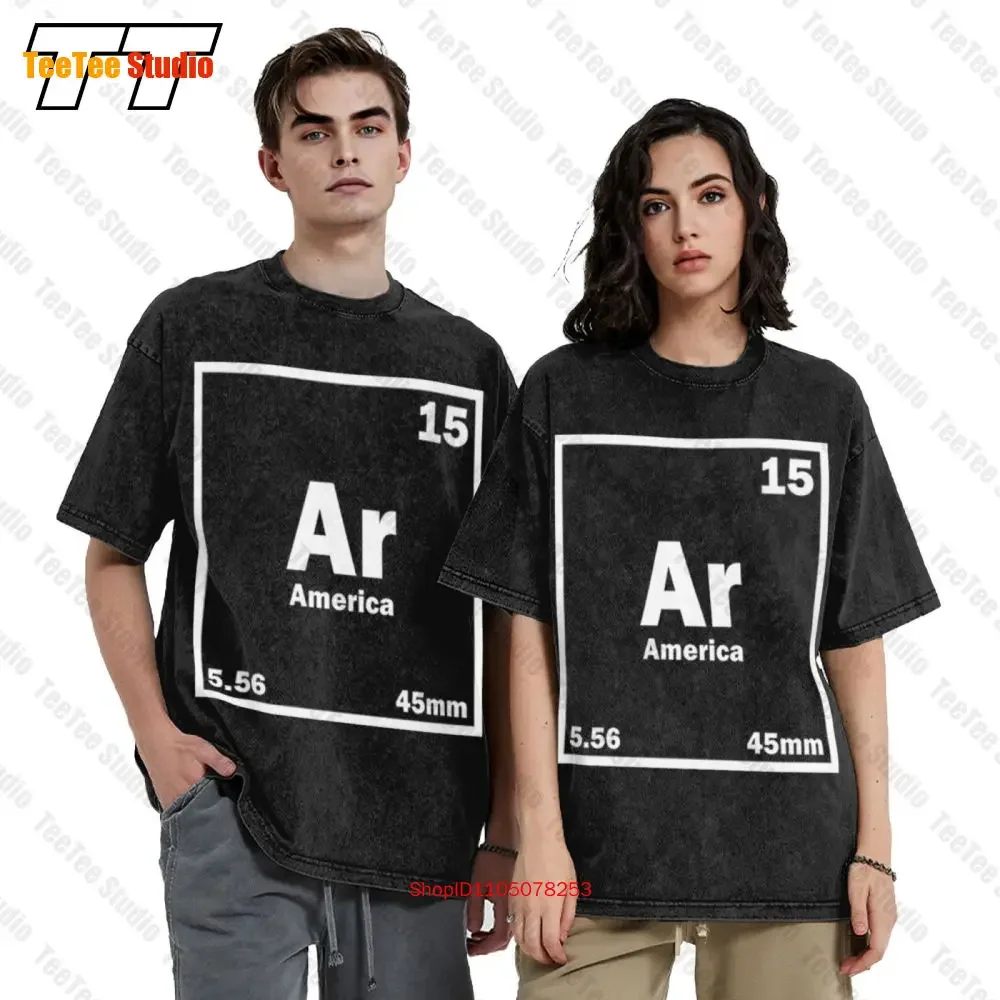 Ar-15 Periodic America 5.56 Pro Gun Vintage Oversized T-Shirt 188S