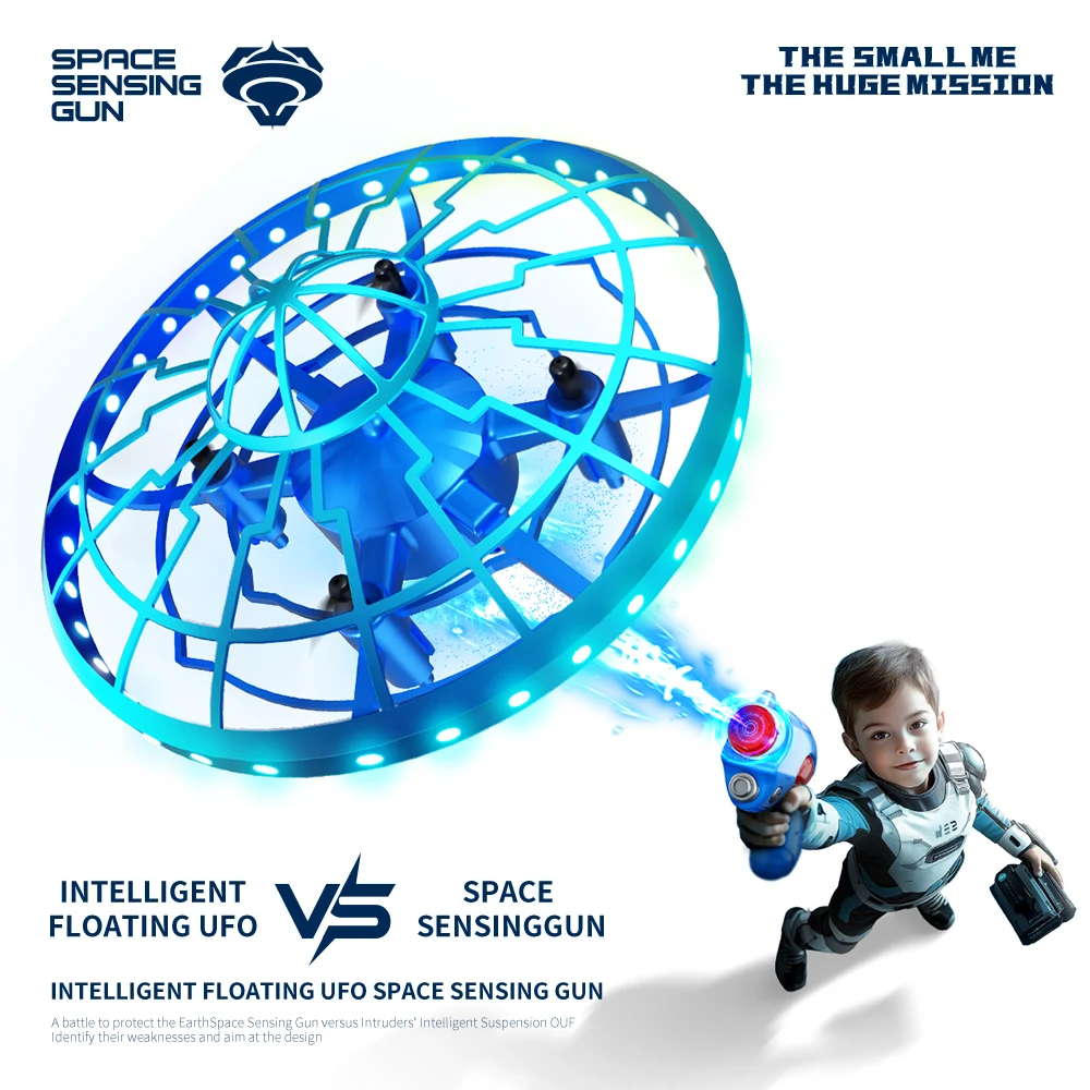

XS4 Drone Anti-Fall Shooting Induction Intelligent Suspension UFO Gesture Sensing Aircraft Parent-child Interactive Toy For Kids